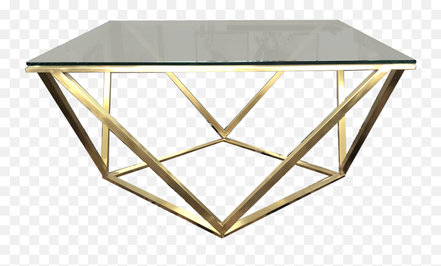 Gold Diamond Coffee Table Smoke Glass Top - Furnituredining Png,Coffee Smoke Png