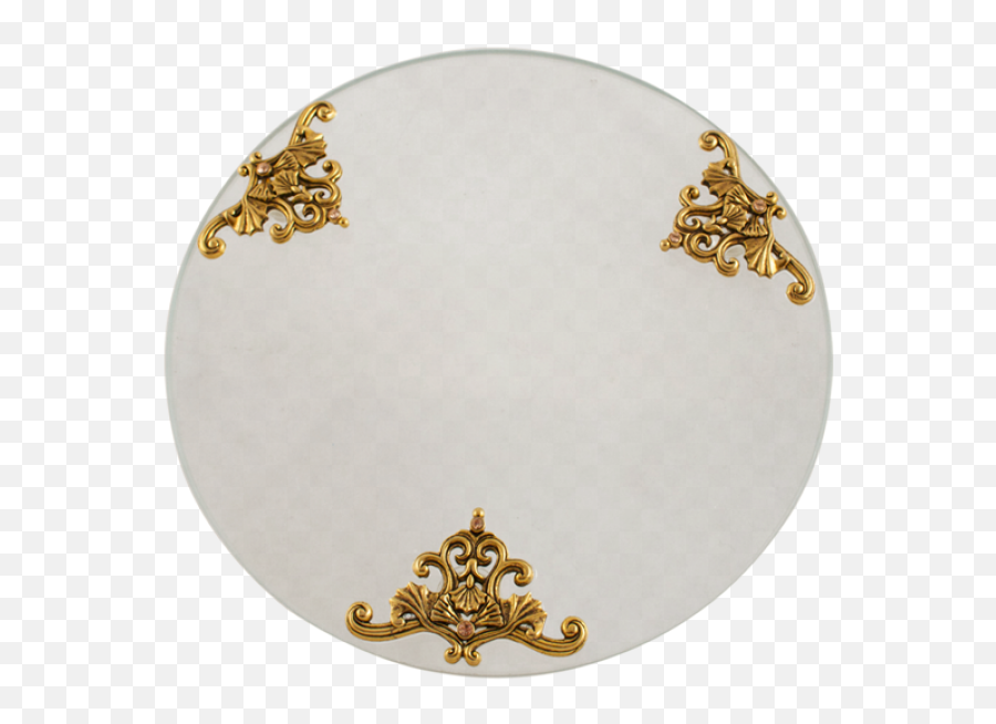 Gold Filigree Round Glass Platter Quest Collection - Filigree Png,Filigree Png