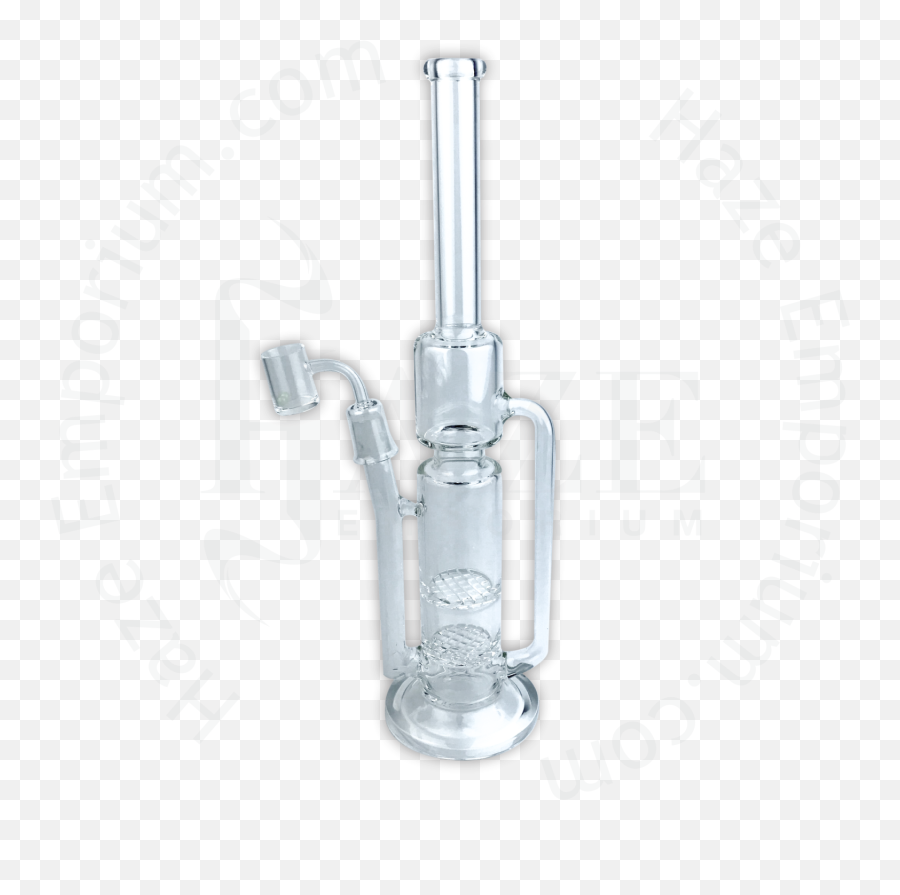 Tall Recycler Dab Rig - Double Percolator 15 Inch Glass Water Pipe Cylinder Png,Oil Rig Png