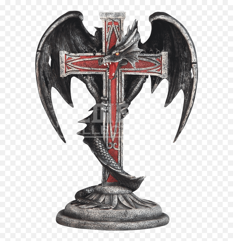 Gothic Candleholder - Dragon Wrapped Around Cross Png,Gothic Cross Png