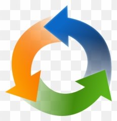 End Clipart Logo - Transparent Background Circle Of Arrows Continuous Integration Png