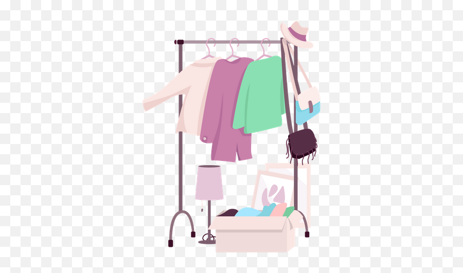 Best Premium Clothes Rack Illustration Download In Png - Clothing On Rack Cartoon,Icon For Hire Clothing