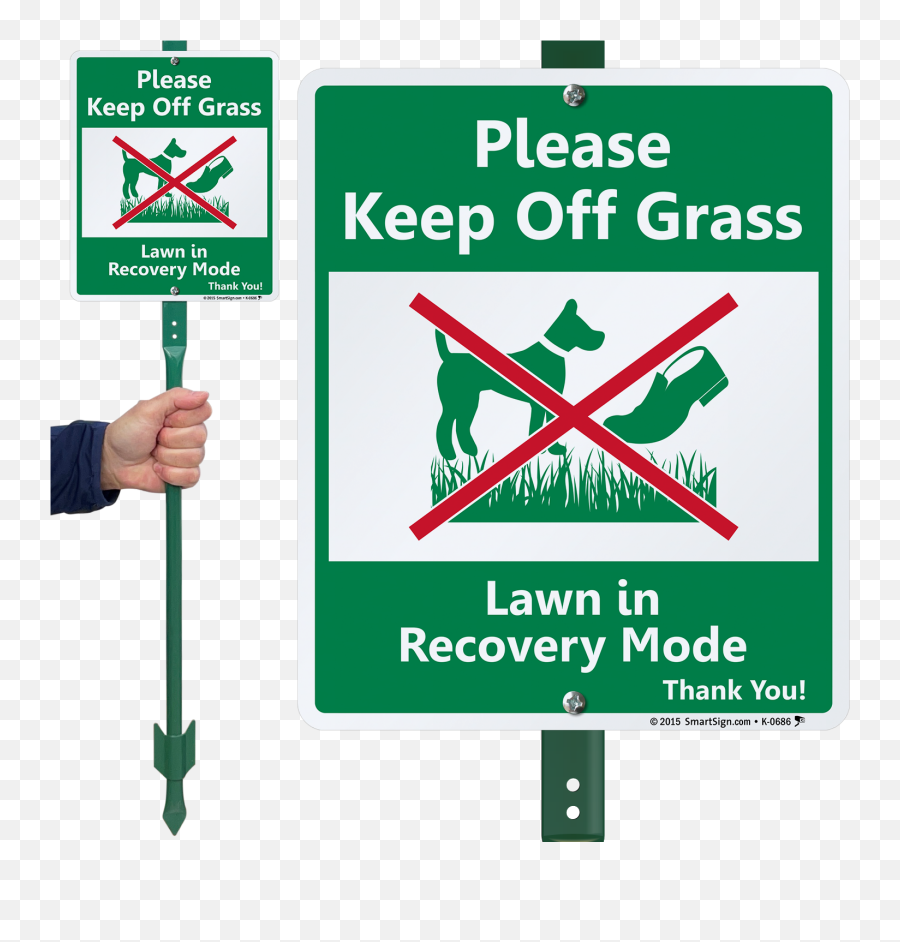 Protect Your Lawn Grass From Damage And Let Individuals Know That Dogs Shoes Are Not Permitted Inside - Keep Off Grass Lawn In Recovery Lawnboss Curb Your Dog Signs Png,Grass Type Icon