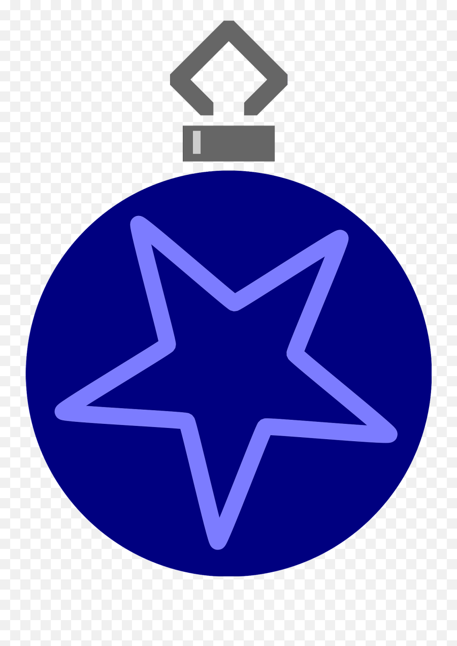 Simple Blue With Single Star Christmas Ornament Clipart - Carlos Lopez And Associates Png,Star Icon Blue Png