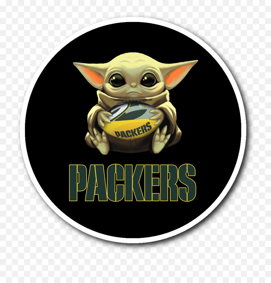 Baby Yoda Hug Green Bay Packers Sticker - Baby Yoda Green Bay Packers Png,Yoda Png