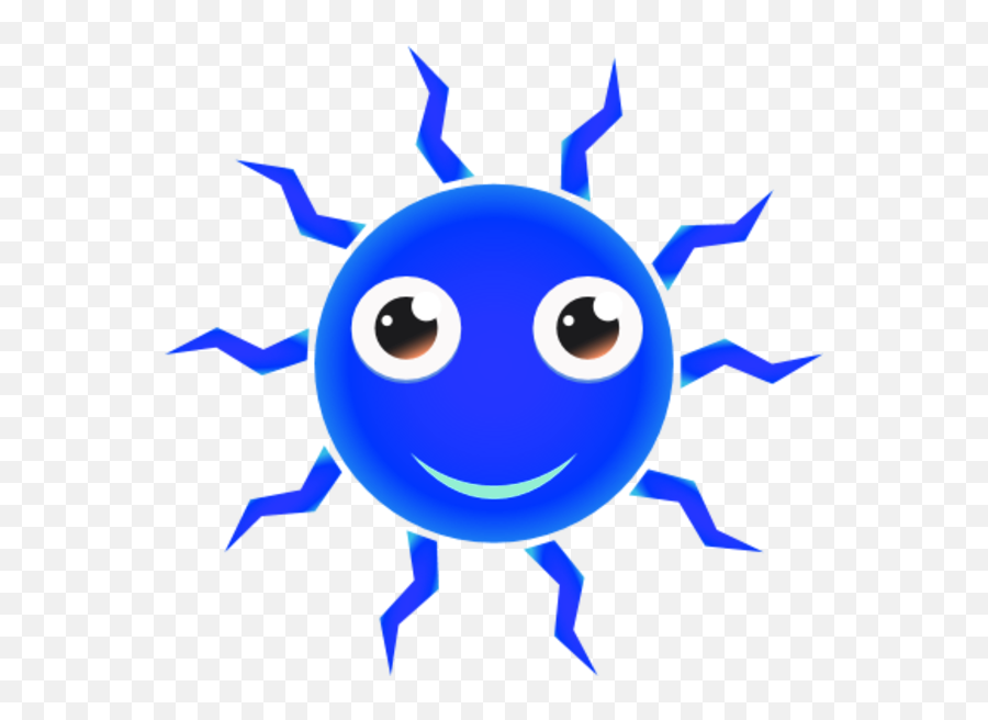 Happy Sun Smiling Eyes Mouth Cartoon - Blue Sun Clipart Png,Happy Sun Png