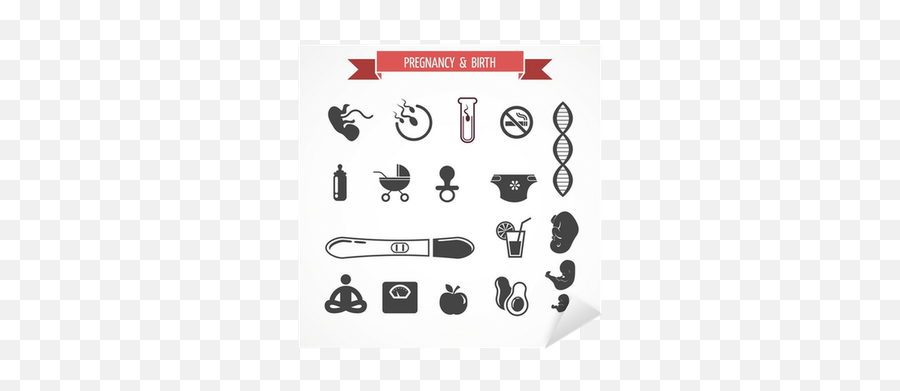 Sticker Pregnancy And Birth Icon Set - Pixersus Naissance Vecteur Png,Pregnancy Icon Vector