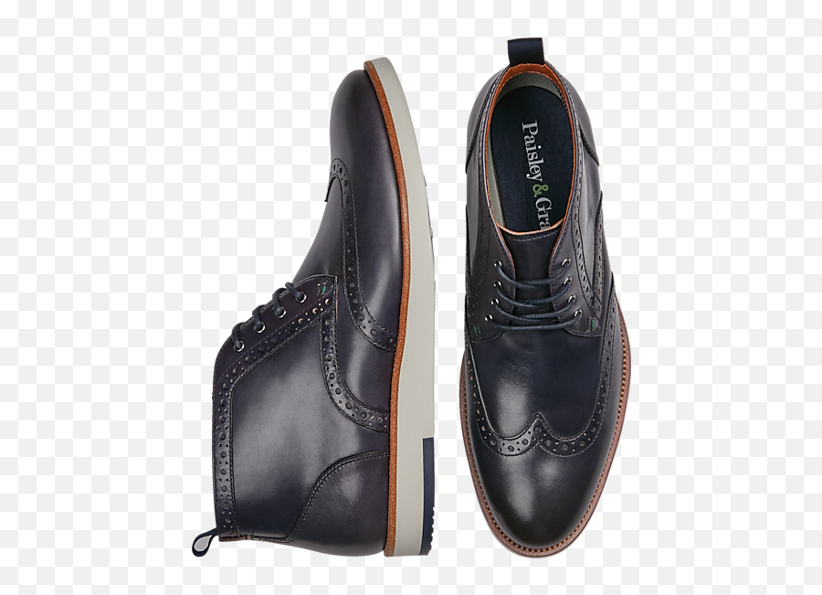 Paisley U0026 Gray Mooragate Wingtip Chukka Boots Navy - Round Toe Png,Icon Chukka Boot