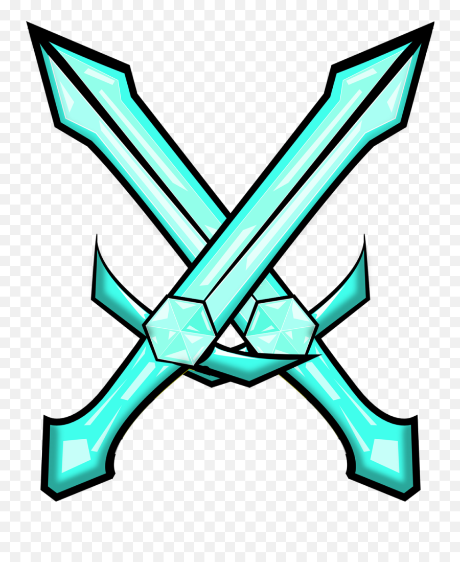 Enchanted Diamond Sword Png Images - Double Diamond Sword Minecraft,Minecraft Diamonds Png