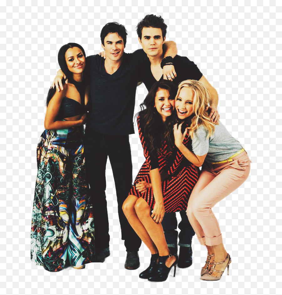 Nina Dobrev Png - Download Image Vampire Diaries Cast Elena Damon Stefan Caroline,Nina Dobrev Png