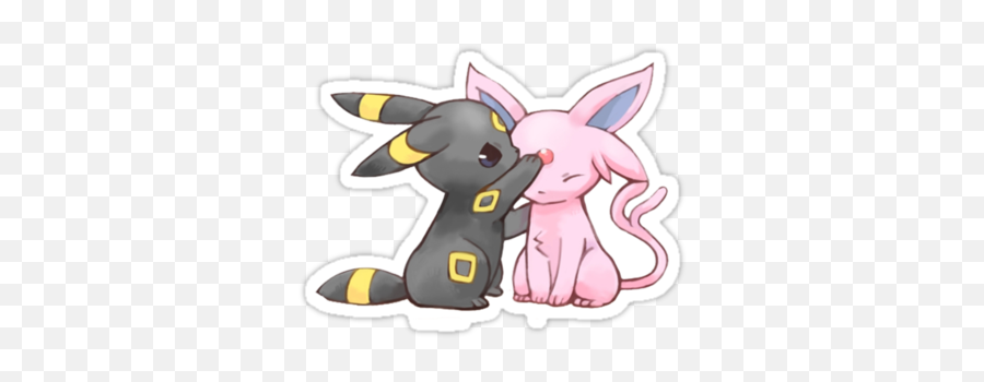 Eevee Sticker Cute Pokemon Umbreon And Espeon - Imágenes De Pokemones Kawaii Png,Espeon Png