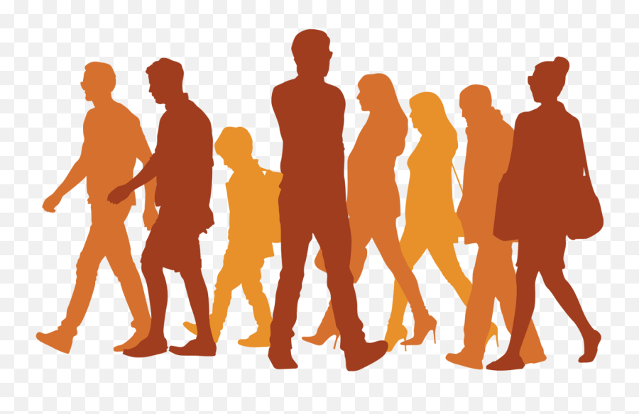 Silhouette Walking Icon - Passersby Walking Silhouette Walking People Vector Png,Walking Silhouette Png