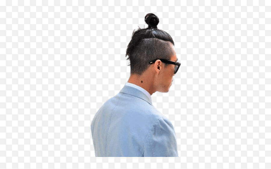 Hombre Con Moño Transparent Png - Undercut Top Knot Asian,Moño Png