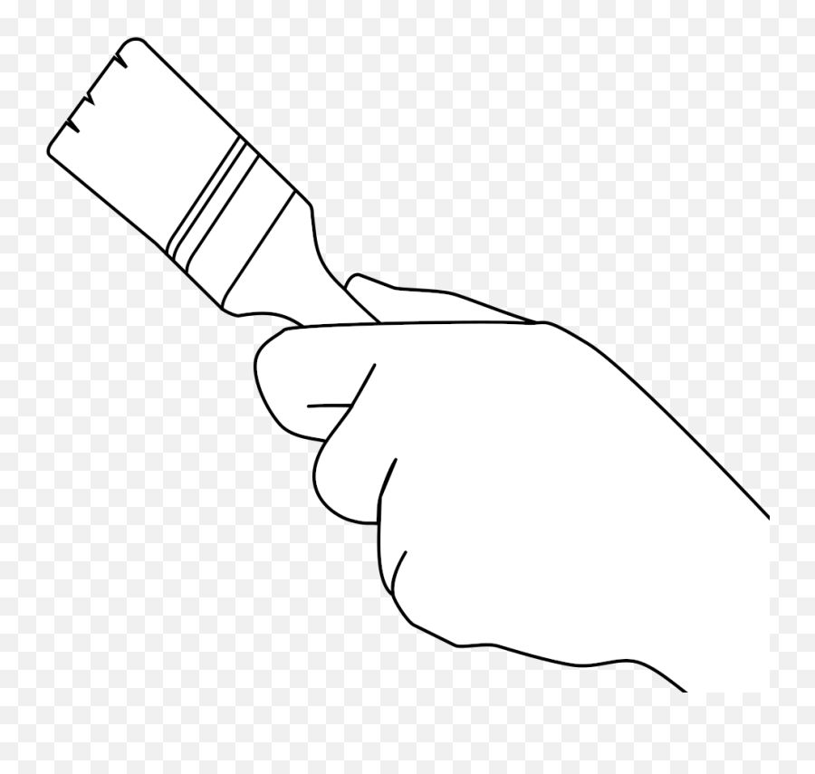 Flat Paintbrush In Hand - Line Hand Svg Png,Flat Hand Png