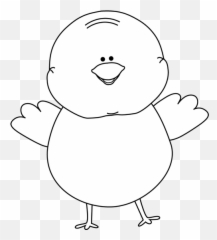 Baby Chick - Easter Clip Art Black And White Png Cute