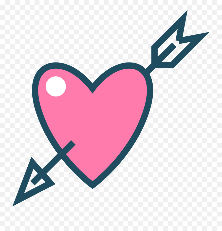 Free Heart With Arrow Png Transparent Background - Cute Valentines Day Designs,Png Arrow