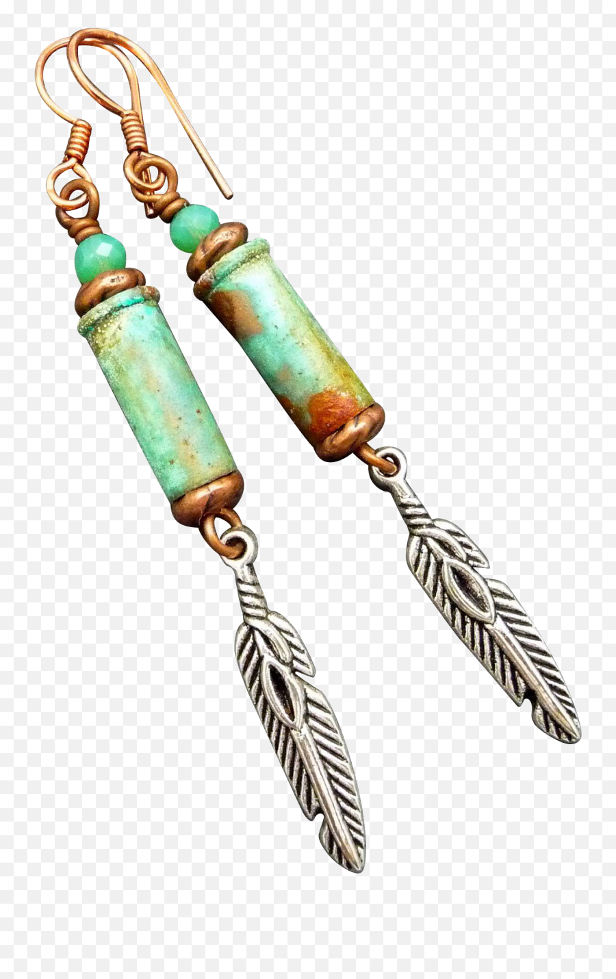 Rustic Patina Bullet Shell Earrings - Solid Png,Bullet Shells Png
