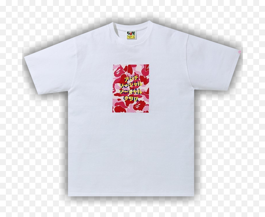 Bape X Anti Social Club Abc Camo Box Tee U0027whitepink - Short Sleeve Png,Lrg Research Icon Sweatshirt