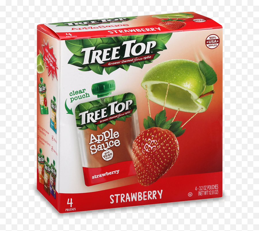 Tree Top Strawberry Apple Sauce Pouch 4 Pack - Tree Top Tree Top Mango Applesauce Png,Icon Coin Purse Strawberry