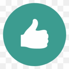 Download Icon Thumbs Up - Teal Location PNG Image with Music Circle