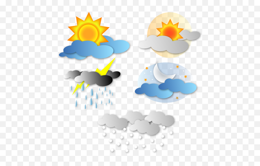 Simple Weather Icons Public Domain Vectors - Meteorology Png,Weather Icon Pack