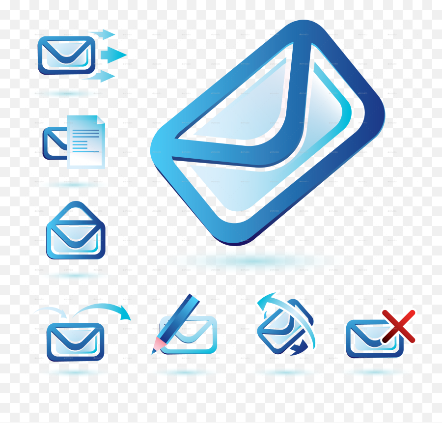 Email Icons Collection In Two Versions - Red And Blue Icon Png,Red Mail Icon