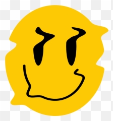 Yellow Distorted Smile Laptop Stickers Png