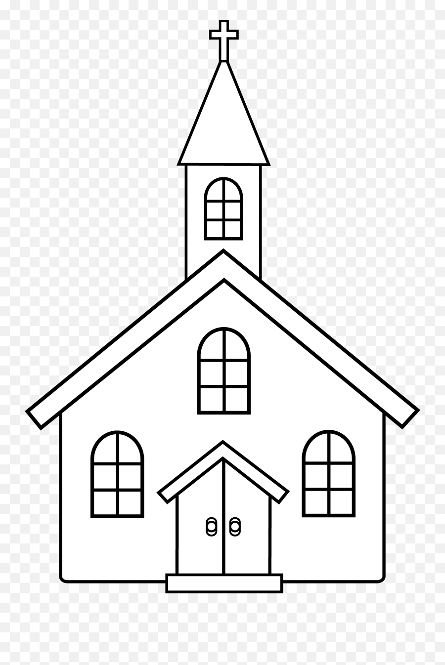 Png Black Church Worship Clipart - Church Black And White,Church Clipart Png