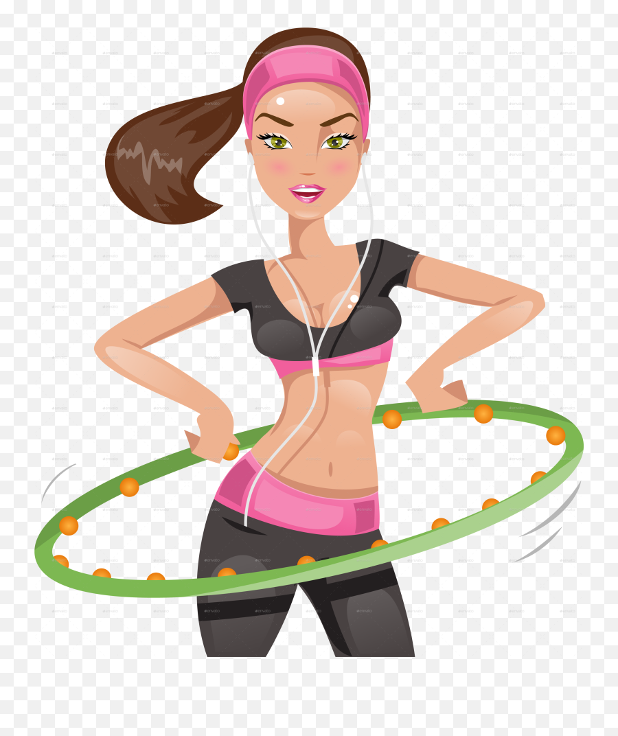 Exercising Clipart Hula Hoop - Clip Art Hula Hoop Cartoon Png,Hula Hoop Png