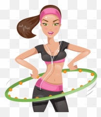 Exercising Clipart Hula Hoop - Clip Art Hula Hoop Cartoon Png,Hula Hoop Png