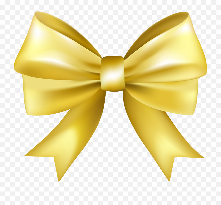 Gold Ribbon Bow Png - Yellow Bow Png,Gold Bow Png