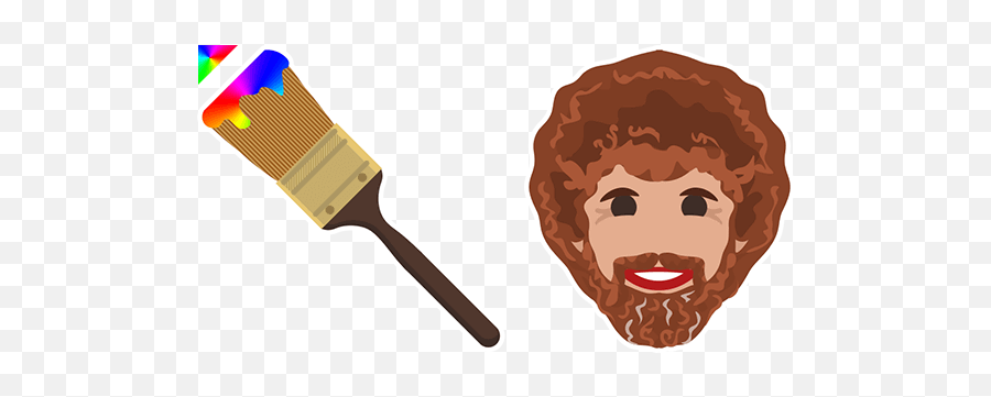 Bob Ross Paint Brush Cursor U2013 Custom Browser Extension - Cartoon Png,Bob Ross Png