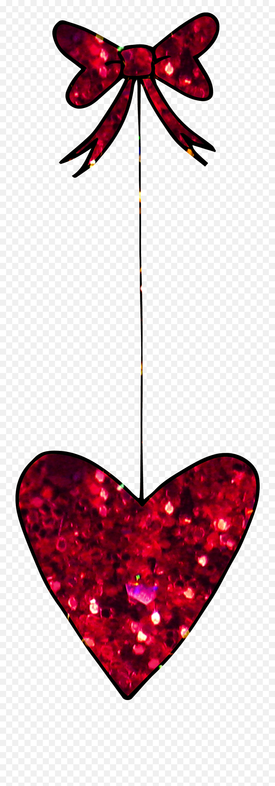 Download Hd Red Glitter Hanging Heart - Heart Transparent Heart Png,Red Glitter Png