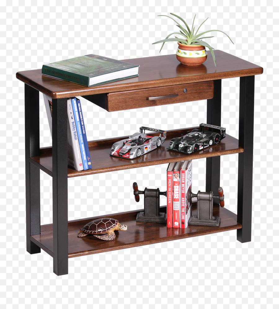 Download Hd Bookshelf Table With Drawer Black Walnut - Bookcase Png,Walnut Png