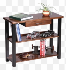 Download Hd Bookshelf Table With Drawer Black Walnut - Bookcase Png,Walnut Png