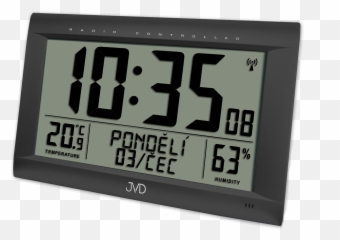 Radio - controlled digital clock with an alarm JVD black Jvd Digital Wall Clocks png