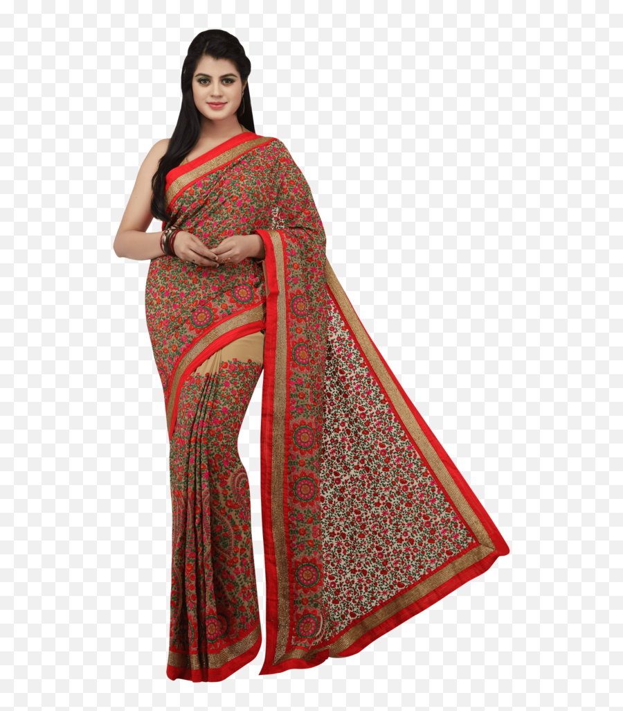 Download Hd Womens Georgette Saree - Silk Transparent Png New Sari,Silk Png