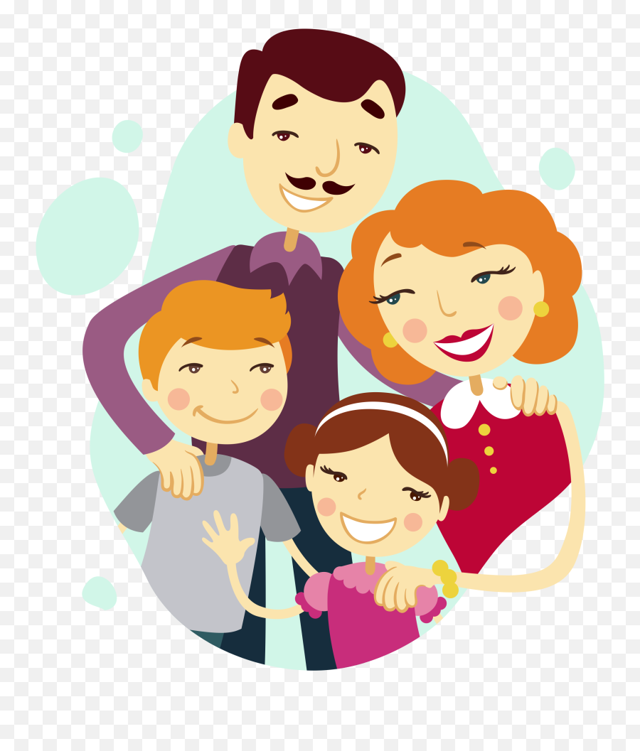 Family Vector Png Transparent - Vector Happy Family Png,Cartoon Person Png