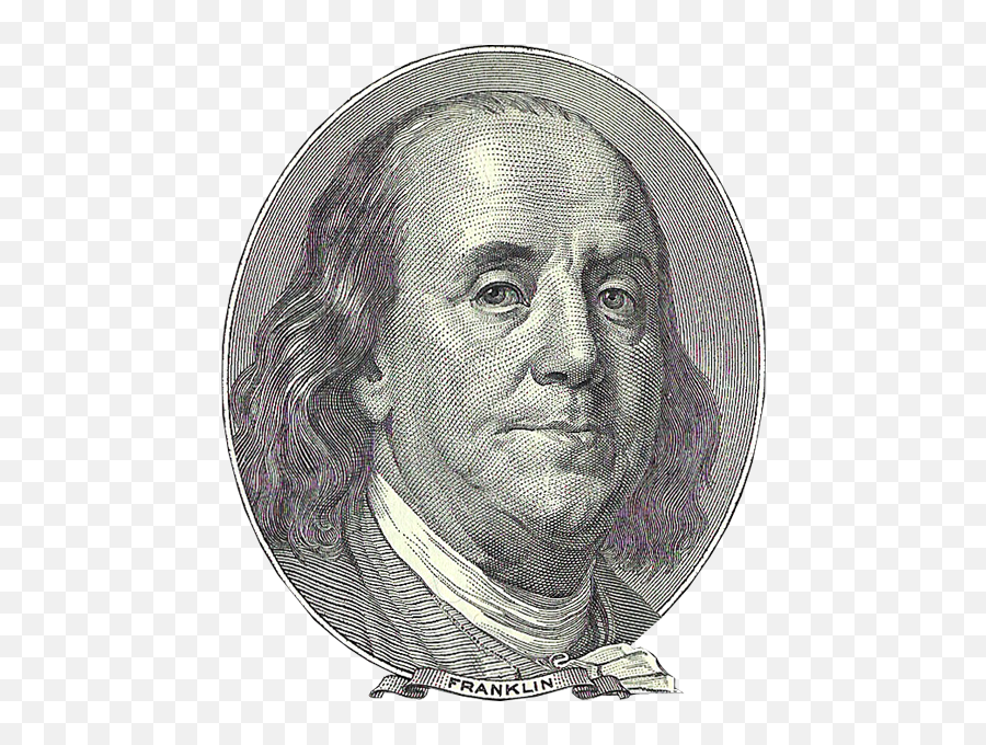 One Hundred Dollars In Png Format - Ben Franklin,One Dollar Png