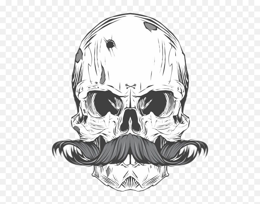 Download Tattoo Bearded Skull Calavera Finger Moustache Hq - Skull Moustache Png,Calavera Png