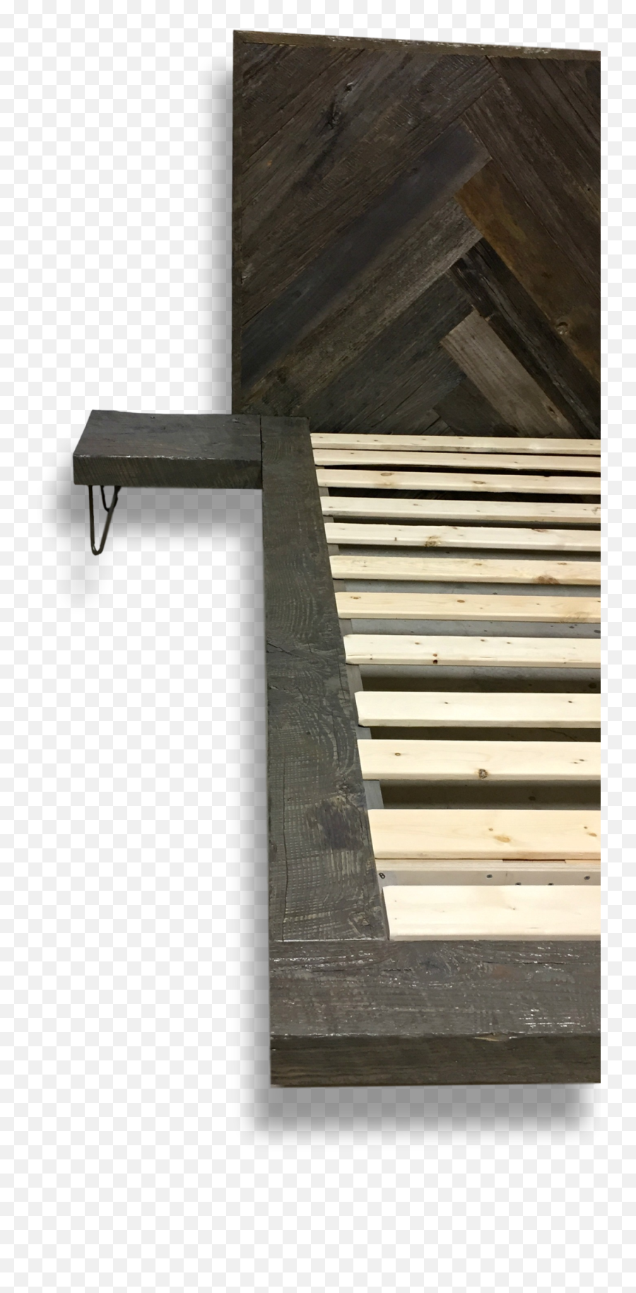 Download Floating Platform Bed With Herringbone Design - Plank Png,Plank Png
