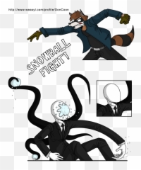 Download Slenderman Clipart Transparent - Man Drawing Fighting png