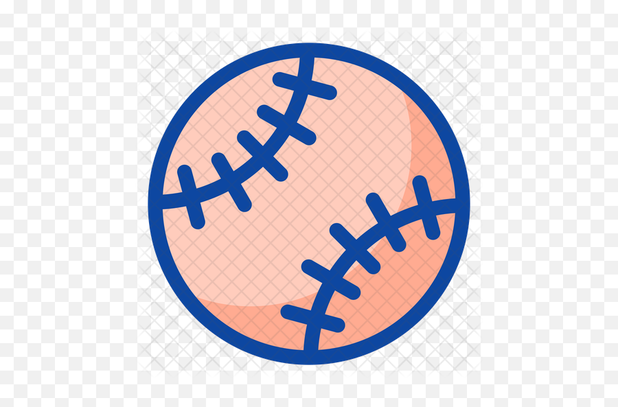 Baseball Icon Of Colored Outline Style - Baseball Png,Baseball Icon Png
