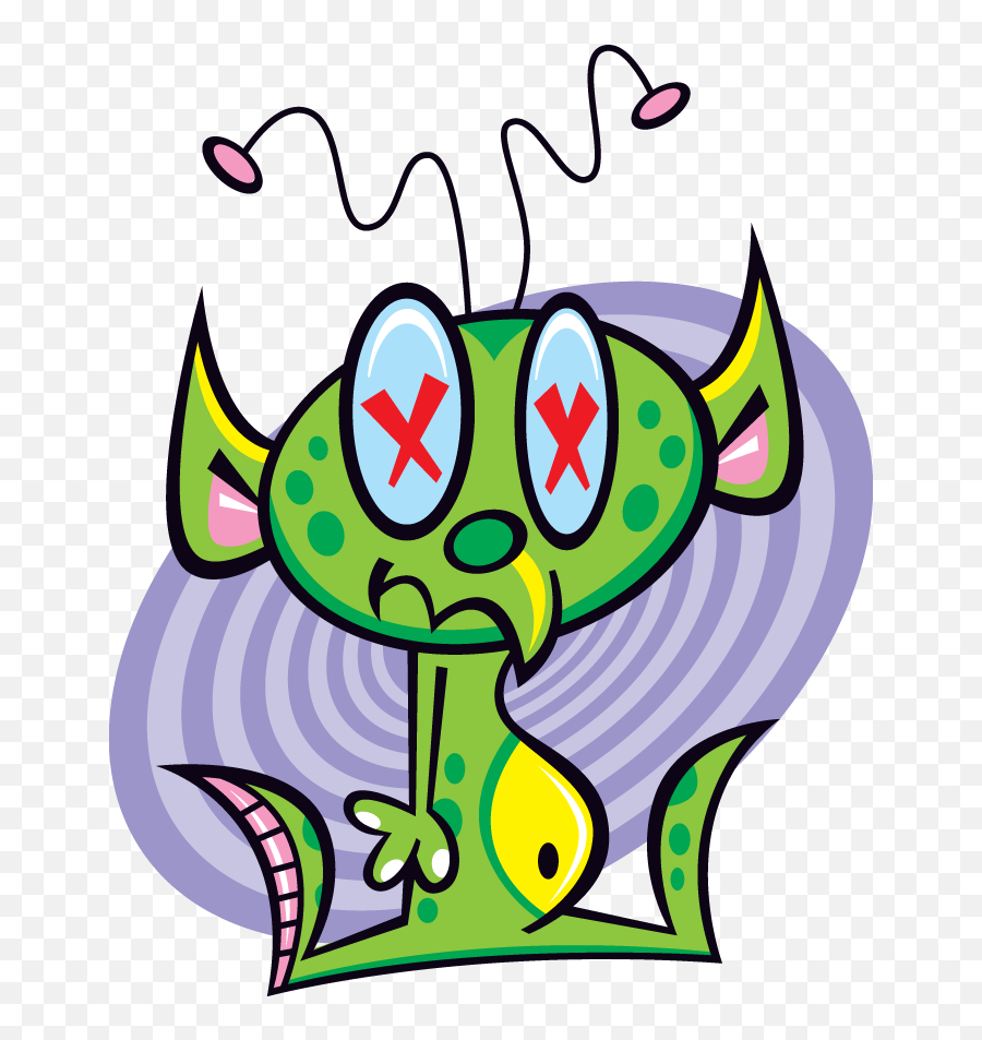 Cartoon Illustration Of Green Martian With Elf Ears - Dot Png,Elf Ear Png