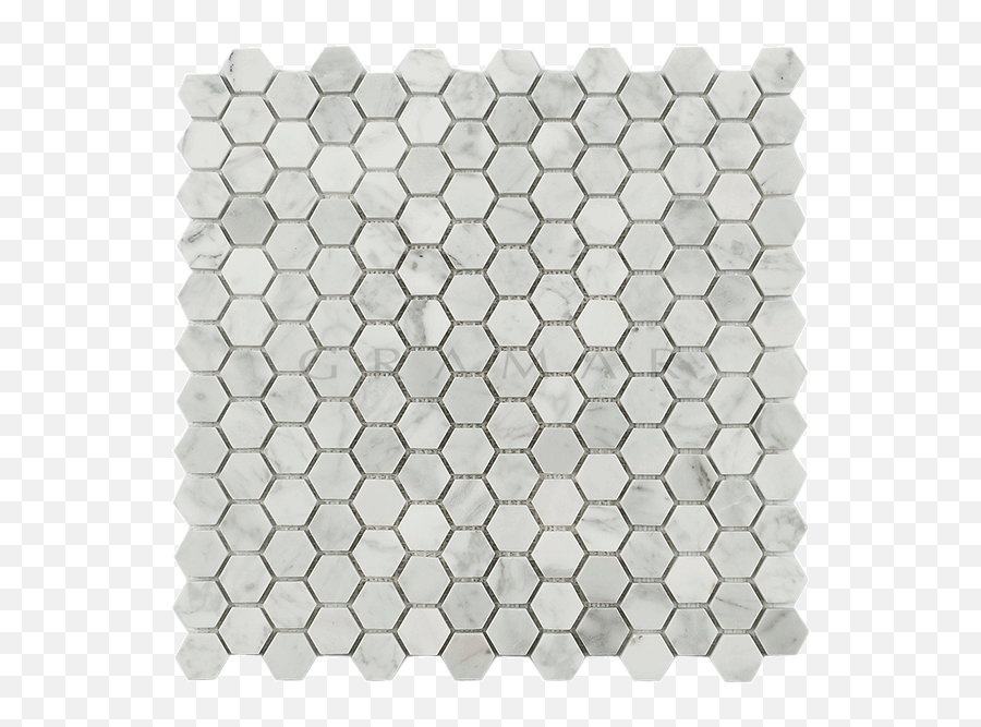 White Carrara 1 Inch Hexagon Marble Mosaic - Gramar Stone Fencing Png,White Hexagon Png