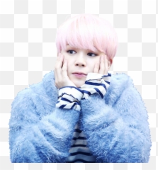 Download Bts Jimin Blue Navy Cute Pink People White - Png