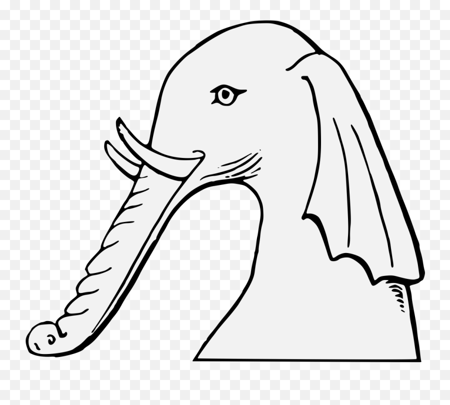 Elephant - Traceable Heraldic Art Long Png,Elephant Head Png