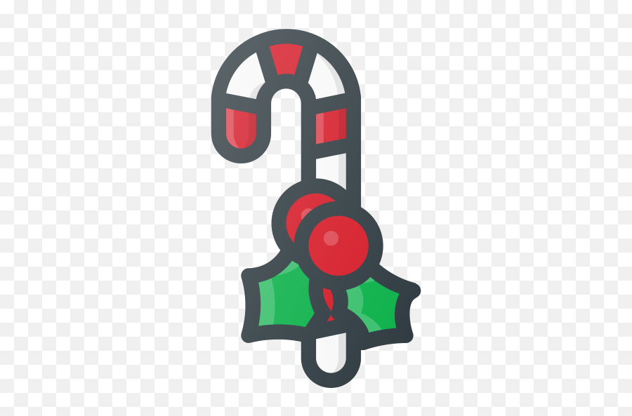Sweet Mistletoe Christmas Candy Stick Icon - Vertical Png,Mistle Toe Png