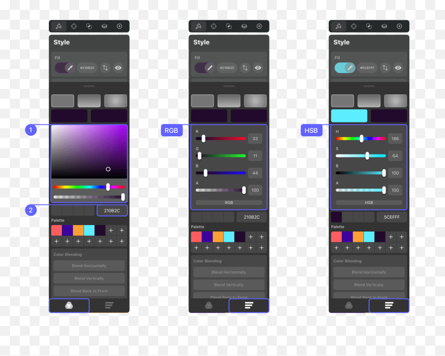 Colors Vectornator Learn - Vertical Png,Color Picker Icon