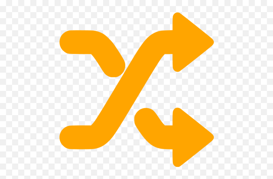 Orange Shuffle Icon - Shuffle Icon Grey Png,Shuffle Play Icon